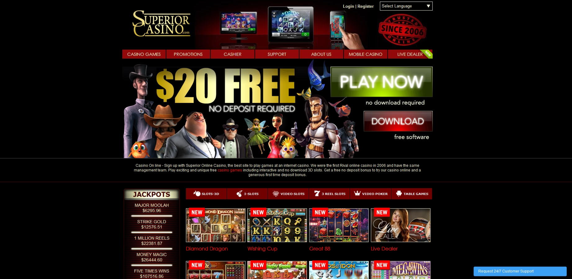 270 Free Spins Casino at Big Cash Casino