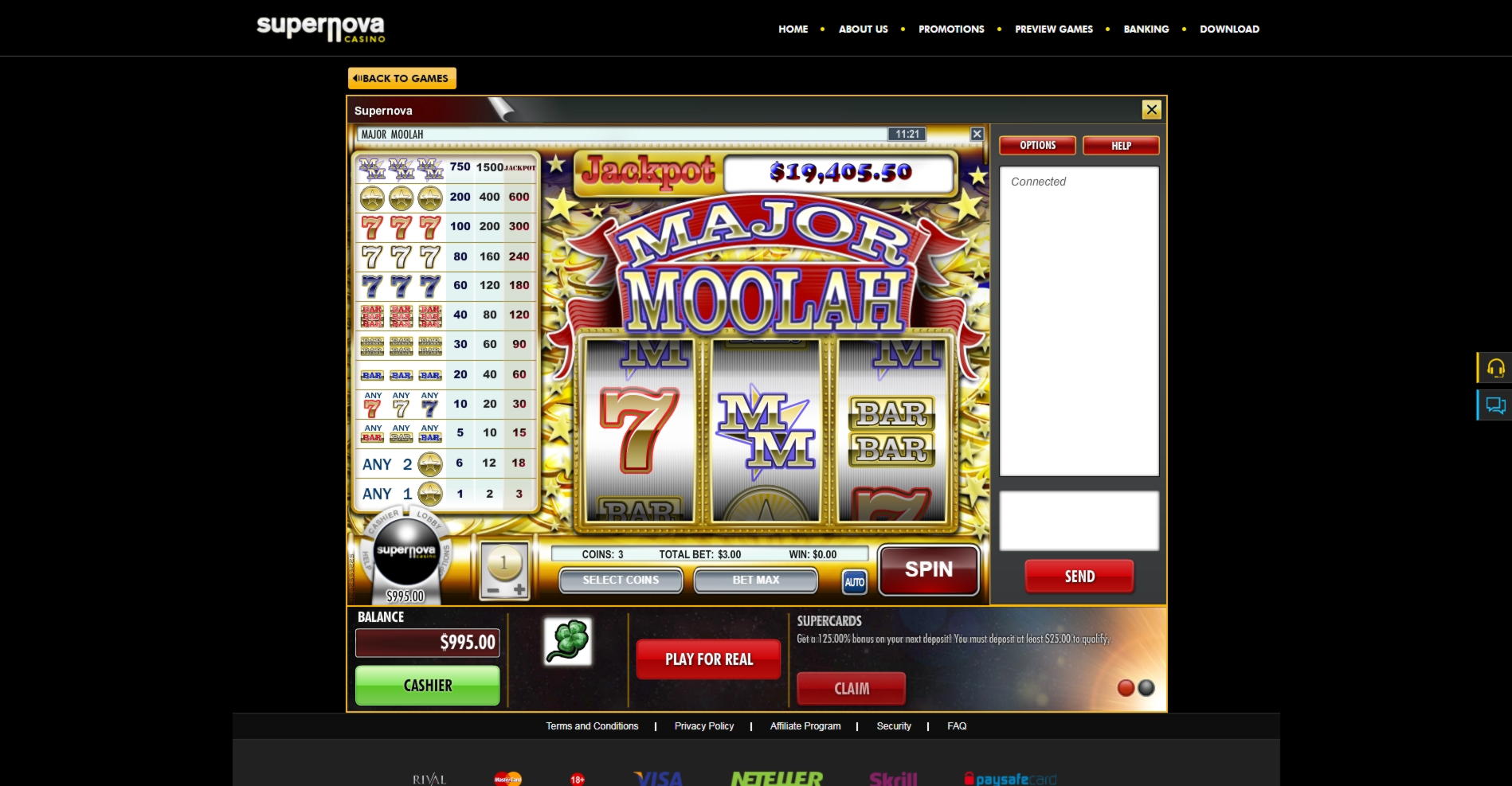 820% casino match bonus at Malina Casino