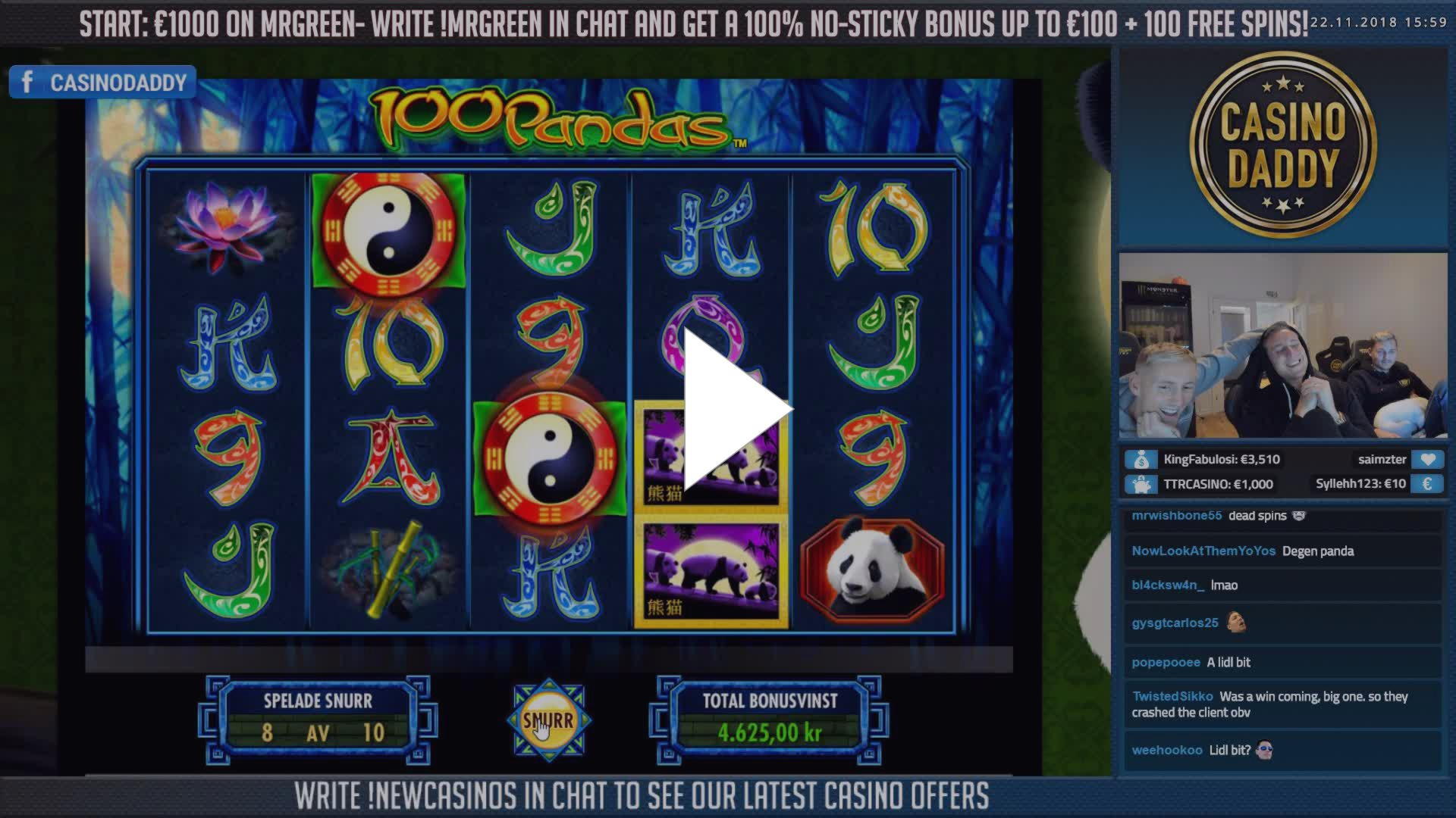 ﻿$455 NO DEPOSIT BONUS at Royal Panda Casino