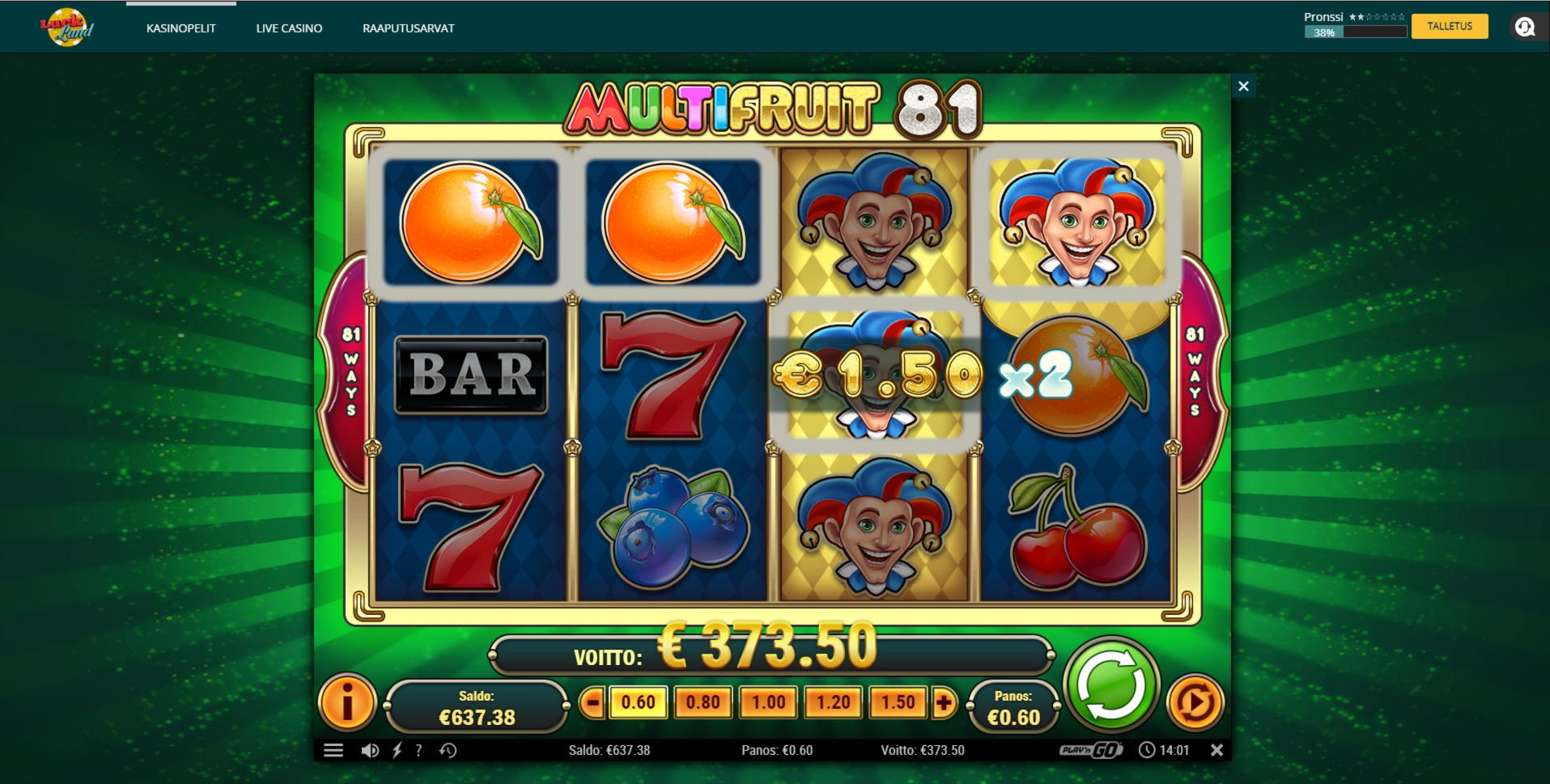 Eur 580 No deposit at Gate777 Casino