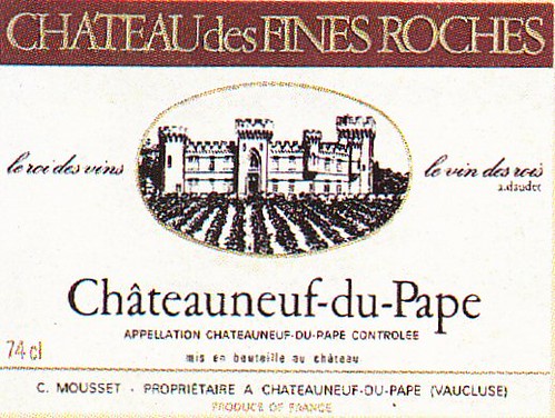 Chateauneuf du Pape Hateau de Fines Roches Wine Label