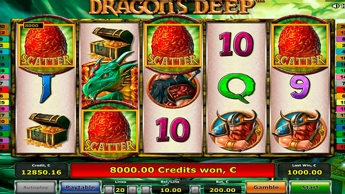 Dragons Deep Casino slot - win €40,000 - 4 scatters - 2 bonus games!